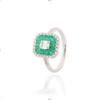 Anneau Femme in Or blanc Smeraldi+Diamanti EST 5590.00